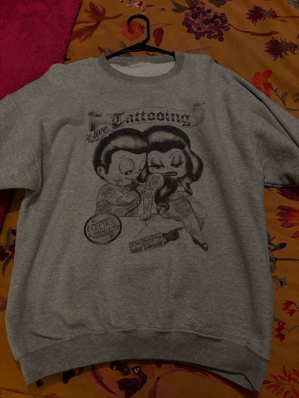 Grey Graphic 'Live Tattooing' Sweatshirt